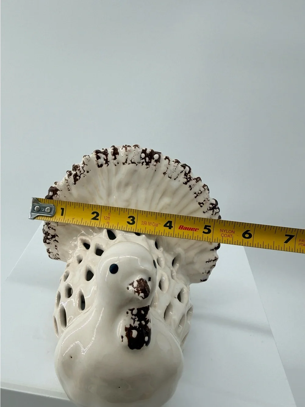 Mud Pie Cream and Brown Glazed Turkey Figurine